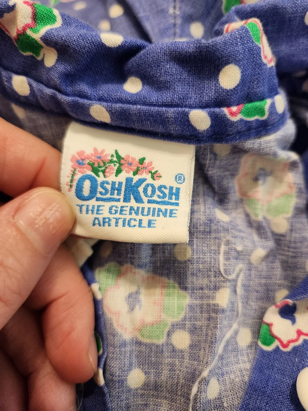 Vintage OshKosh B’gosh Girls 18m Floral Romper 90s USA Purple FloralPolka dot